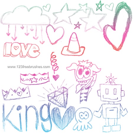 Doodle Love Heart – Star – Robot