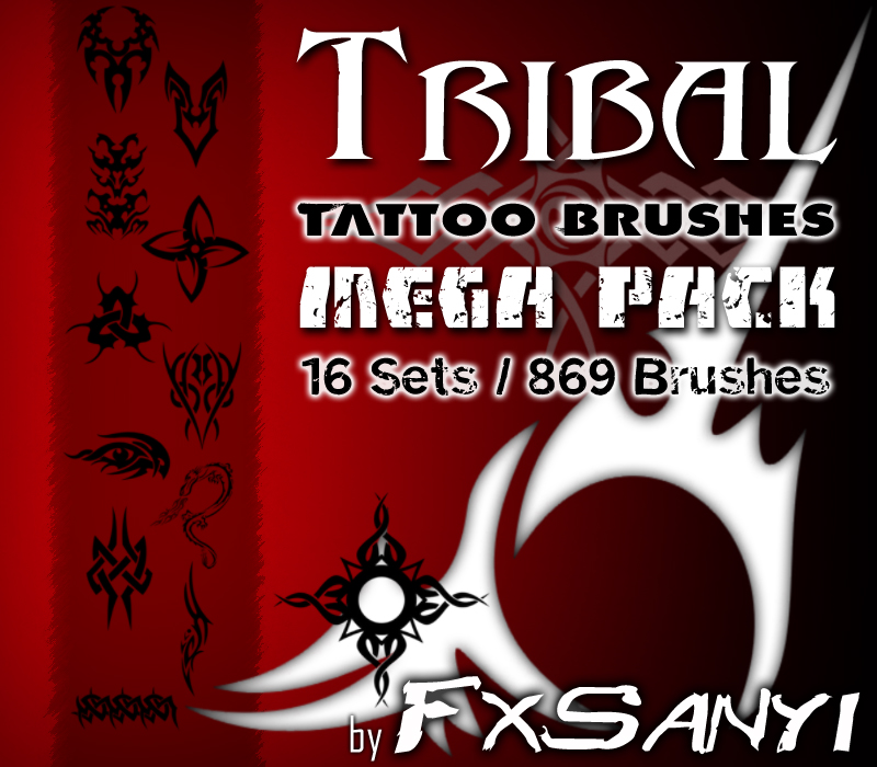 Photoshop Free Tribal Tattoo Mega Pack Brushes