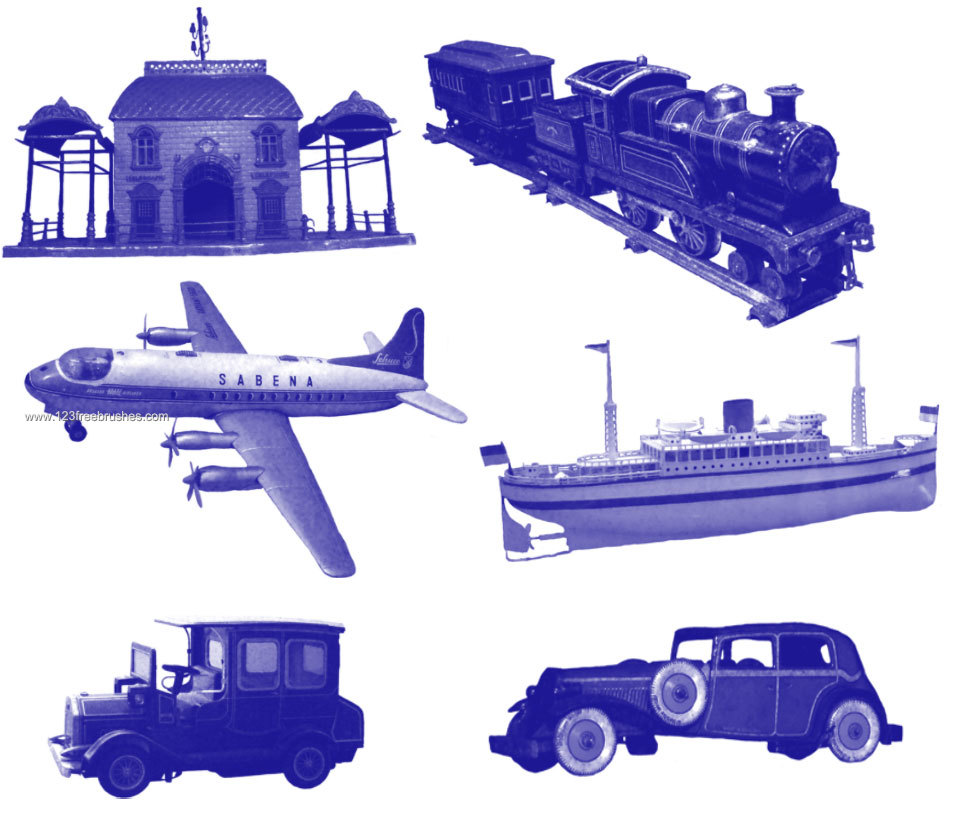 Airplane – Old Cars – Ship – Train Toys