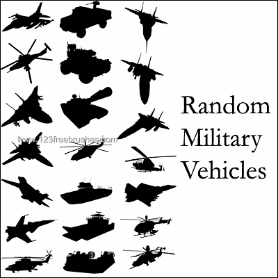 Military Vehicles Silhouettes