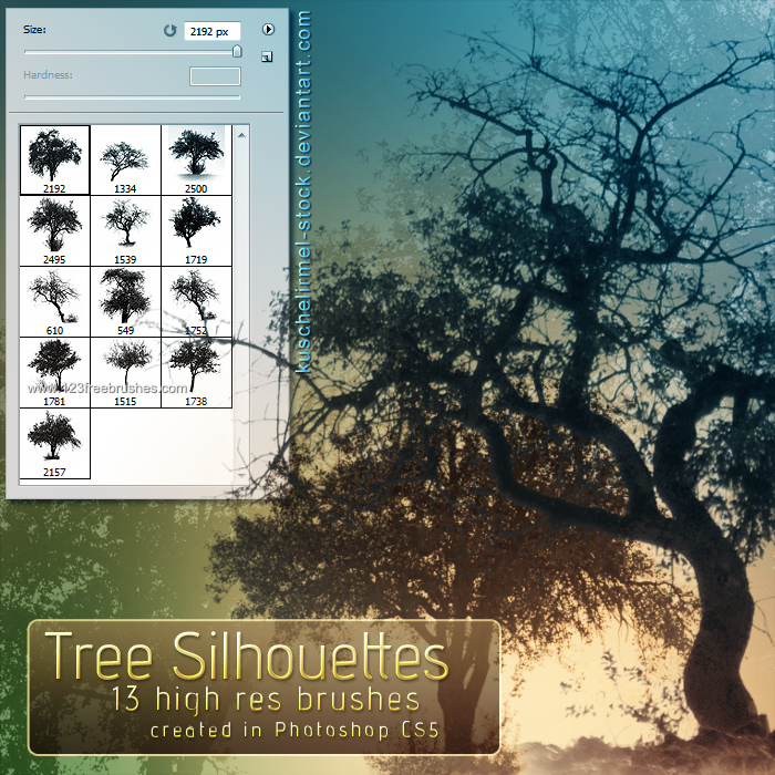 Tree Silhouette Free Photoshop Brush Download. 