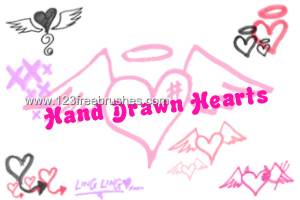 Hand Drawn Wings Heart