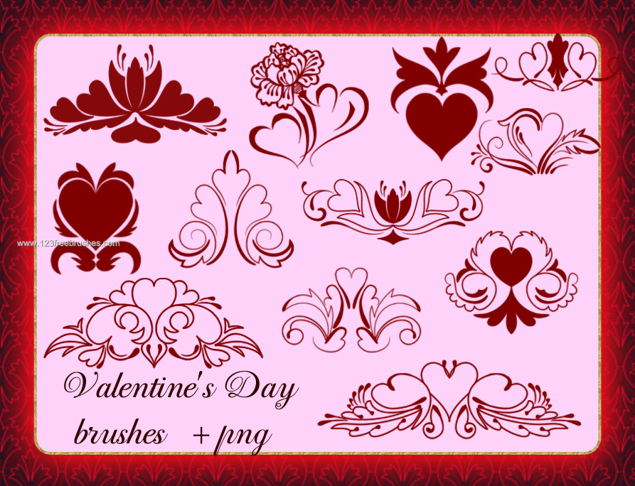 Valentines Day Flower Hearts