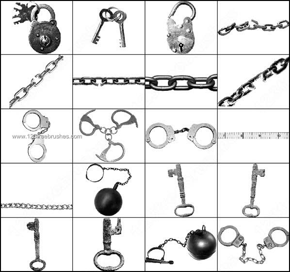 Handcuffs – Chain – Log – Key Brushes