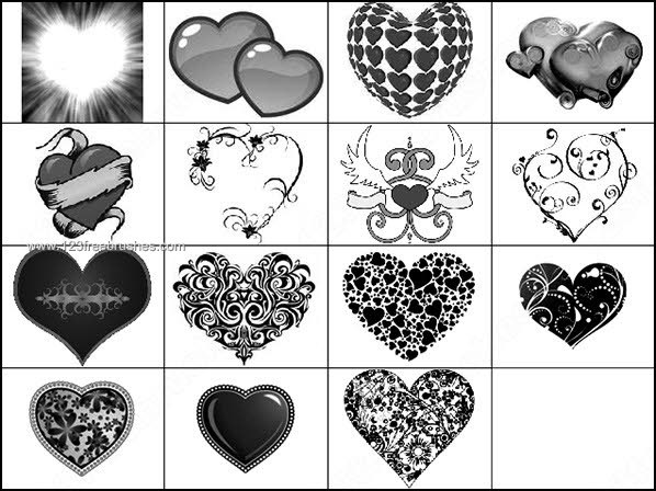 Free Photoshop Floral Heart Brushes