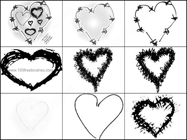 Scribble Heart Brushes Free