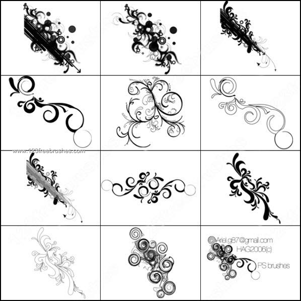 Ornamental Brushes for Photoshop Free Download