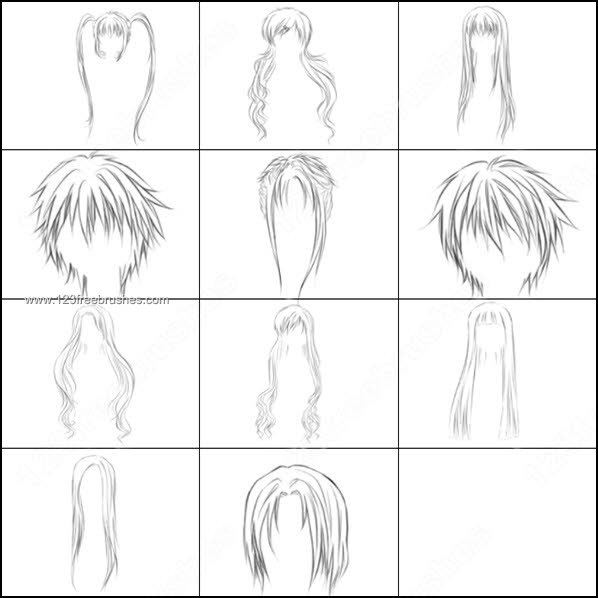 Free Anime Hairs Brushes
