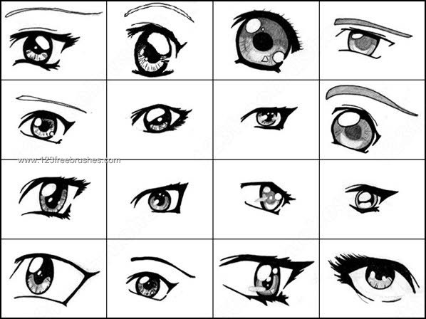 Anime Eyes  Free Photoshop Brushes Download  123Freebrushes