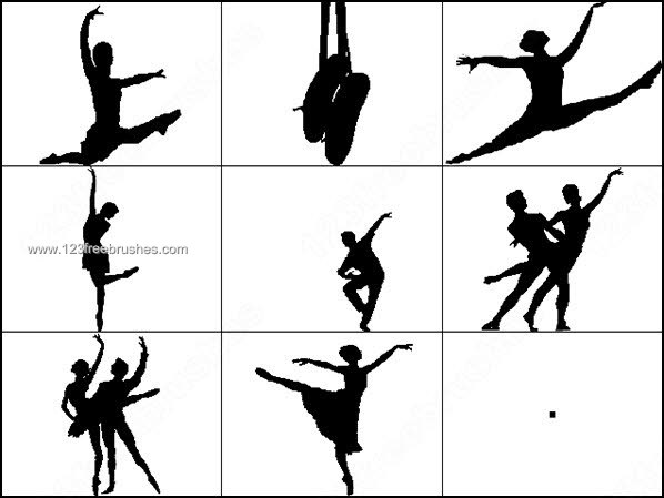 Ballet Dancer Silhouettes Brushes Photoshop