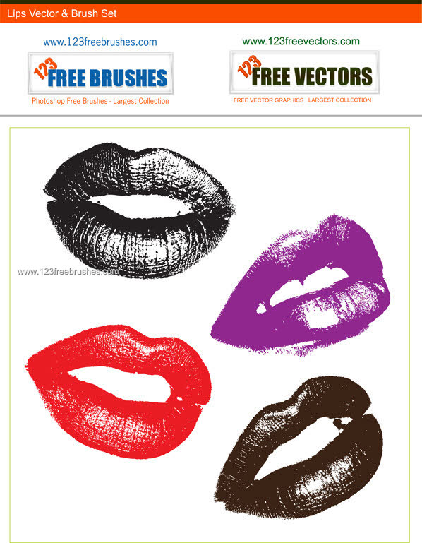 Lips Free Vector and Photoshop Brushes