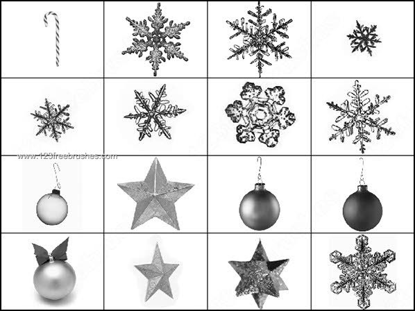 Christmas Decoration Brushes – Star – Snowflake – Ornaments – Candy Cane