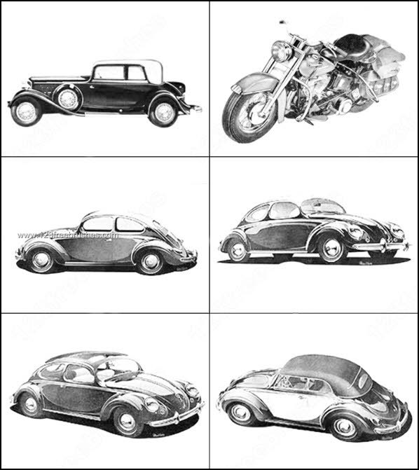 Vintage Cars and Motorbike Brushes Photoshop